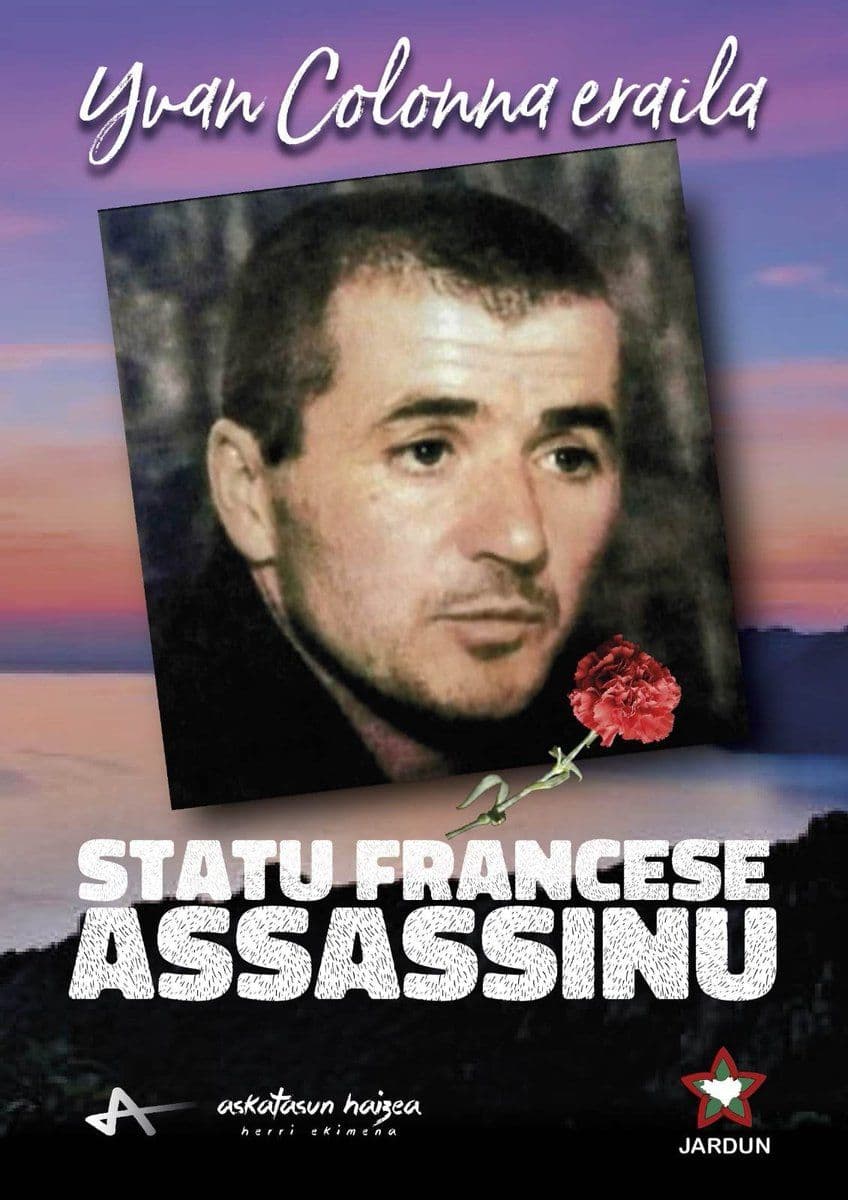 Yvan Colonnaren erailketaren aurrean JARDUN-ek antolatutako kontzentrazioetan plazaratutako irakurketa