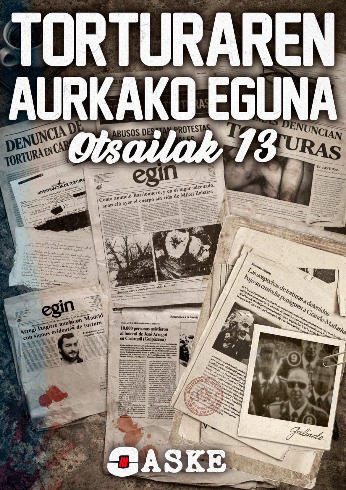 Otsailak 13, Torturaren Aurkako Eguna 