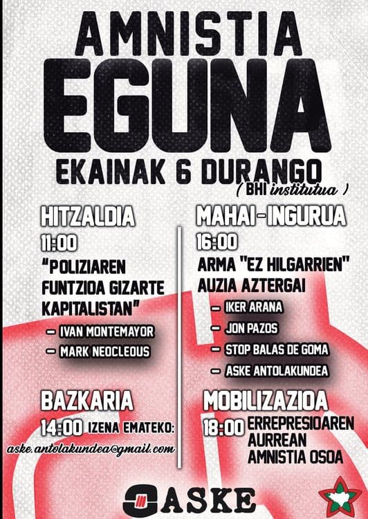 ERREPRESIOAREN AURREAN AMNISTIA OSOA!